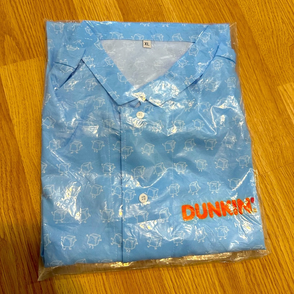 Dunkin’ donuts button down shirt brand new in plastic